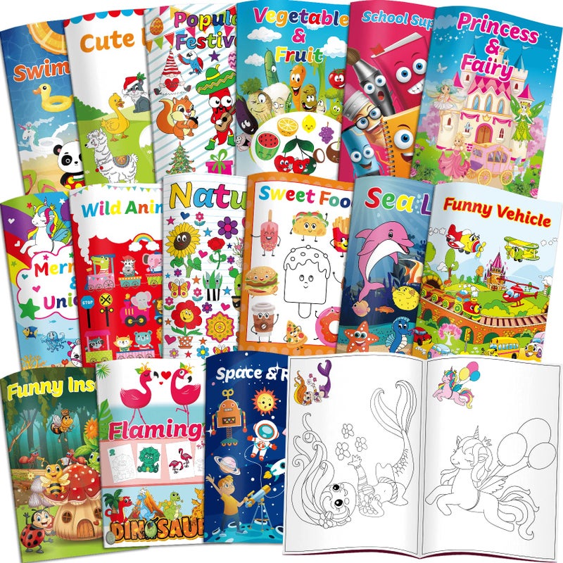 Kalysky 15Pack Bulk Coloring Books (5.9 * 8.5 inch) for Kids Ages 2-4 4-8  Kids Party Favors Carnival Prizes Goodie Bag Stuffer Classroom Activity Supplies Activity Books for Kids - Image 1